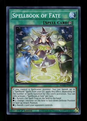 yugioh maze of memories card list price YuGiOh Maze of Memories Spellbook of Fate MAZE-EN059 SR NM/MT