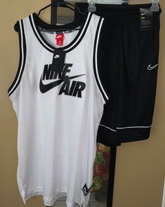 white and black nike outfit
