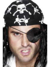 Deluxe Pirate Eyepatch Mens Ladies Pirates Fancy Dress Accessory