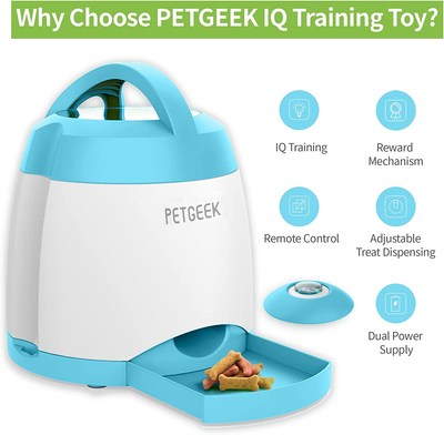 Automatic Treat Dispensing Dog Toys, Dog Treat Dispenser with Dog Button Remote 313036929956