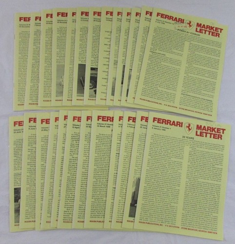 FERRARI 1996 Ferrari Market Letter Vol 21 Issues 1-4 & 6-26 (25 Issues In All) - 第 1/11 張圖片