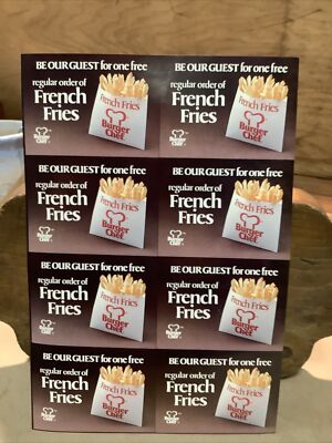 Uncut 1979 Regular French Fries Sheet Burger Chef Coupons INV-AA48-A