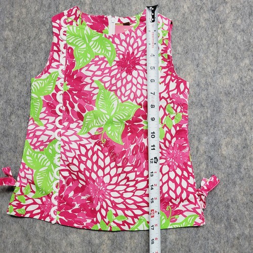 Lilly Pulitzer Jubilee Top Girls 5 Floral Sleevess Pocket Kids NWT - Picture 11 of 11