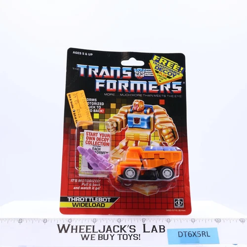 Wideload Throttlebot W/Decoy MOSC 1986 Vintage Hasbro G1 Transformers Figure
