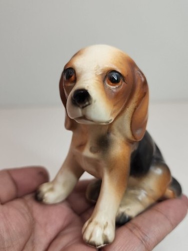 Vintage Beagle Puppy Dog Sitting Ceramic Figurine Japan Collectibles - Picture 20 of 22