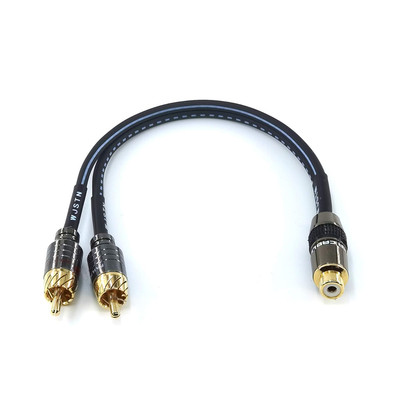 RCA Splitter 1 Female 2 Male RCA Y Adapter Subwoofer Cable Audio Video Splitt...
