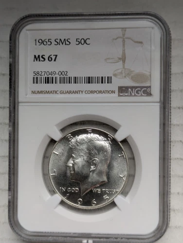 1965-P Kennedy Half Dollar 40% Silver SMS NGC MS67 50c Philadelphia