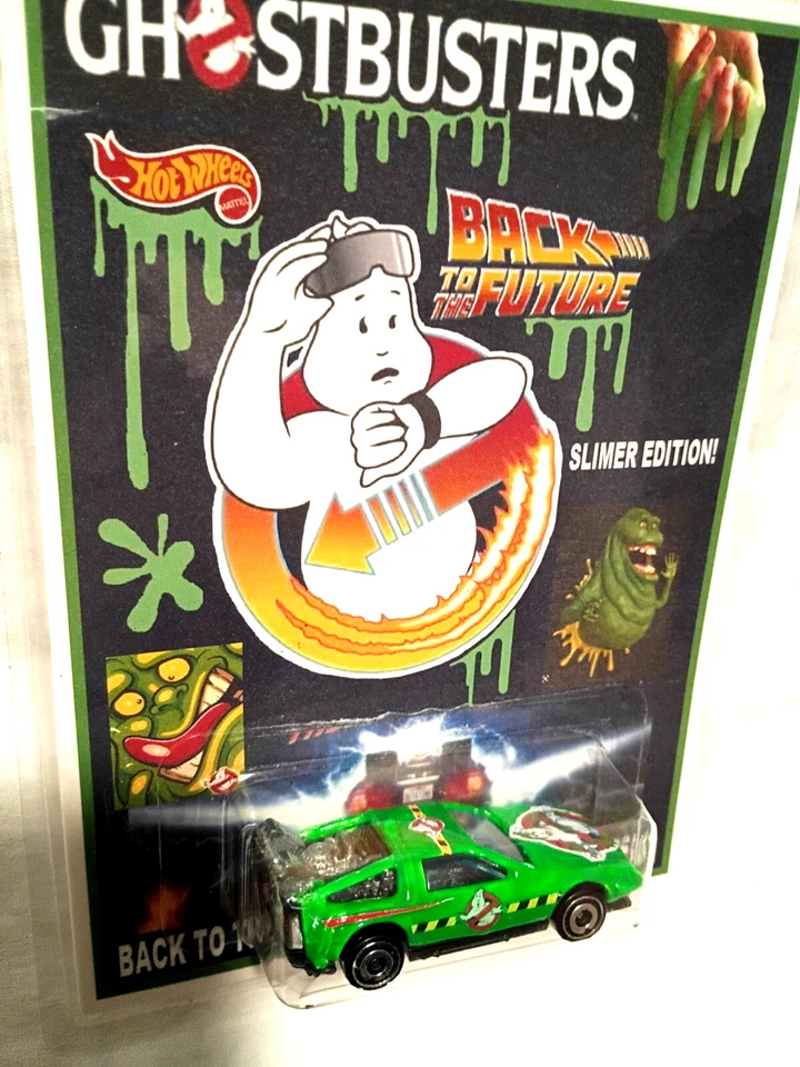 Hot Wheels Custom Ghostbusters "Slimer" Back 2 Future Delorean Time Machine  - Image 2 of 4