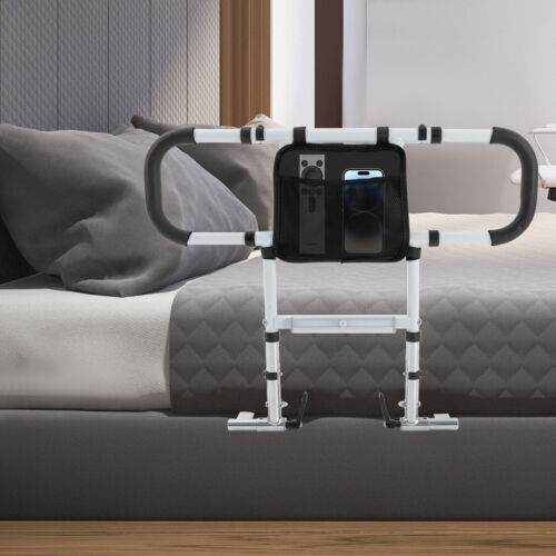 For Elderly Adults Adjustable Foldable Bed Assist Rail 300lbs w/Storage Bag NEW - Picture 2 of 20
