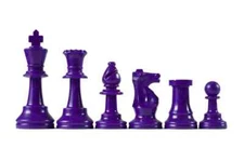 Wholesale Chess Triple Weighted Staunton Colored Pieces (Purple)