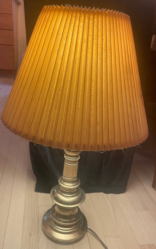 STIFFEL Vintage Solid Brass Table Lamp 26" tall 6" wide, 7 lbs 16 oz