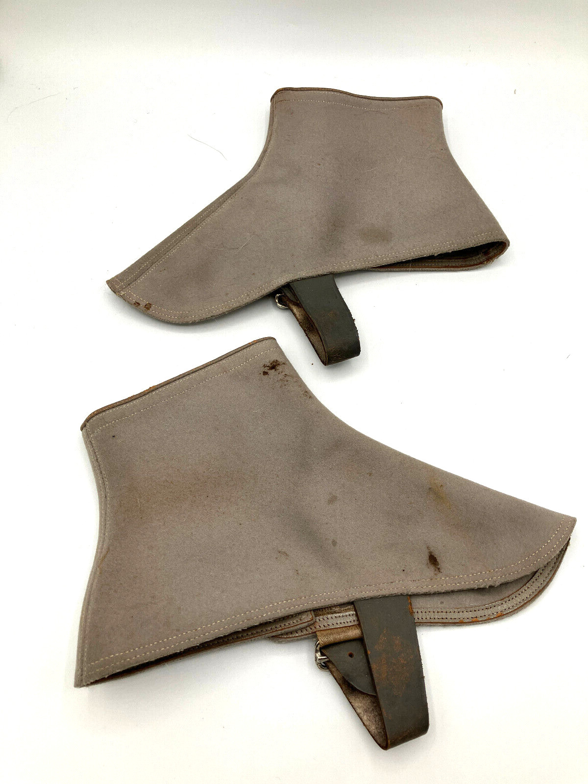 Antique Wool Spats Gray Button Side - image 2