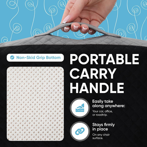 Large Seat Cushion (19” X 17” X 3”) Memory Foam for Office Chair, Wheelchair Cus - Picture 6 of 12