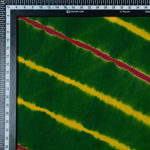 Soft Cotton Tie Dye Sewing Fabric – Green & Yellow Shibori Handmade Dress Fabric - Picture 6 of 9