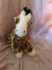 Aurora Giraffe Plush Beanbag Brown Mini Stuffed Animal 8" Floppy Soft lovey