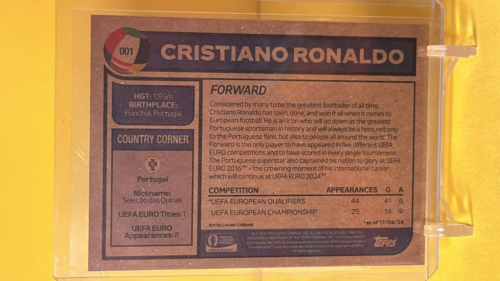 2024 Topps Living Road To UEFA EURO 2024 #1 Cristiano Ronaldo Portugal - Picture 2 of 2
