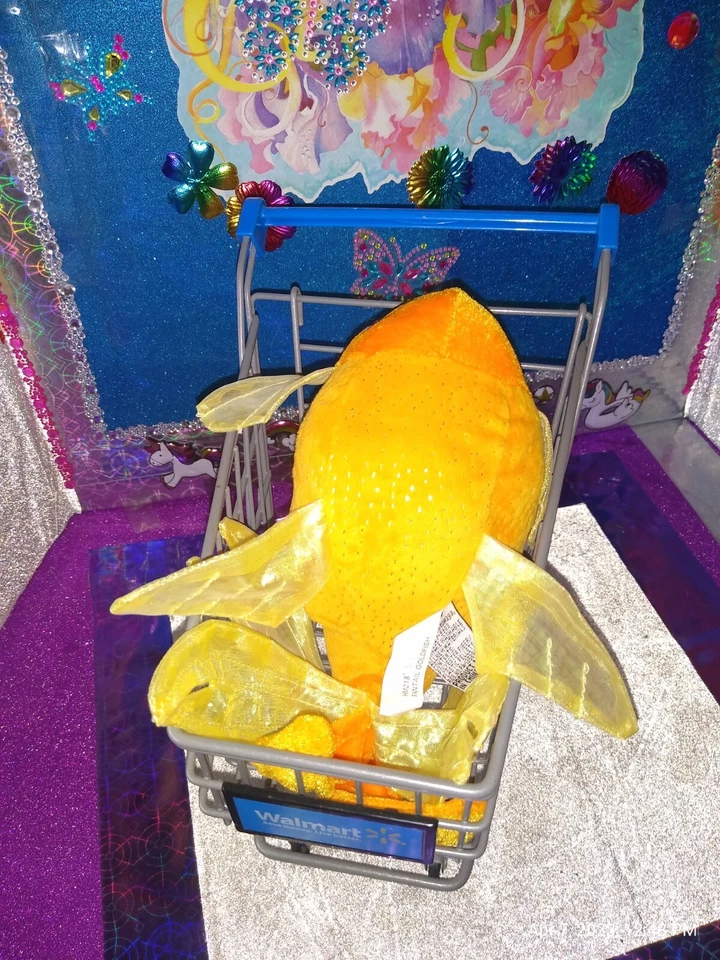 🦄Ganz Webkinz /"Fantail Goldfish" HM218 Orange Face Sheer Fin 9" Plush! No Code - Image 2 of 4