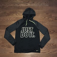 Womens Nike Therma Fit Just Do It Black/Volt Hoodie Sweatshirt Sz. XS