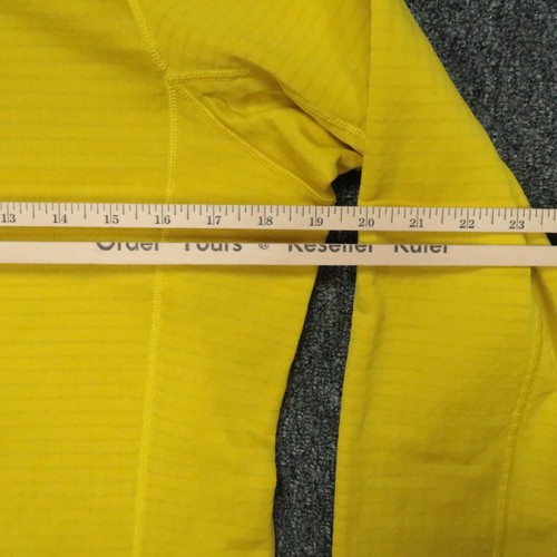 Patagonia Hoodie Mens Small Yellow R1 Hoody Pullover Waffle Knit Polartec - Picture 9 of 11