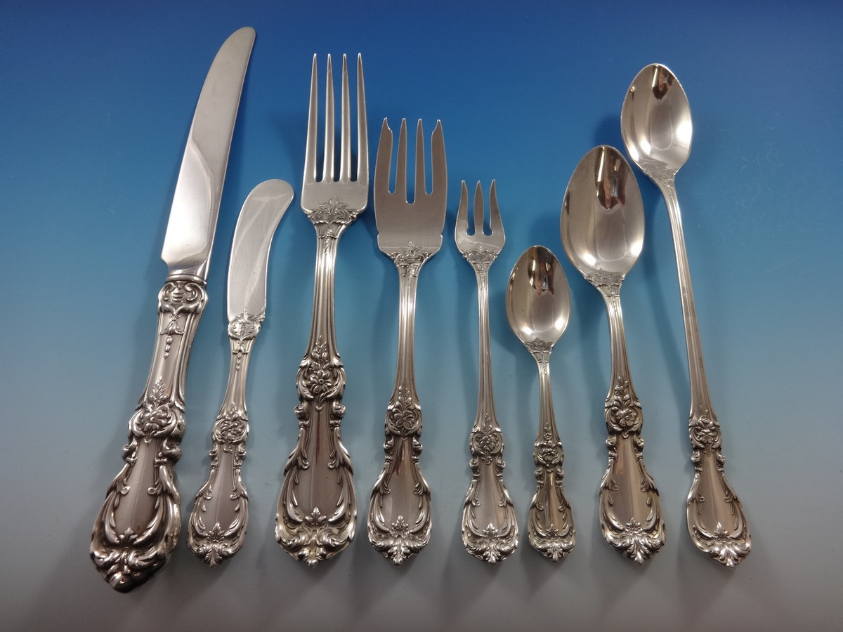 【Reed & Barton】Victorian ティーサービス 4点　優美！！ Burgundy by Reed & Barton Sterling Silver Flatware Set 18 Service