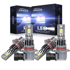 9006 9005 LED Headlight Kit Combo Bulbs High Low Beam Super Bright White 10000K