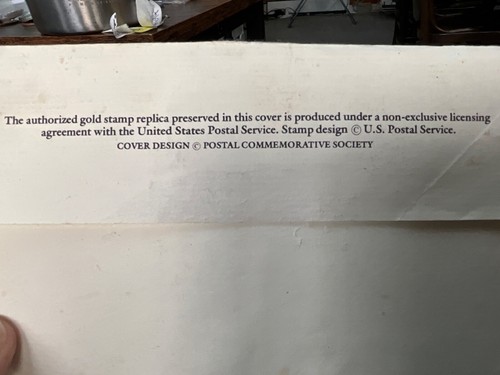 FIRST VOYAGE OF COLUMBUS APPROACHING LAND 22KT GOLD/ ACTUAL POSTAL STAMP 1992 - Picture 6 of 24