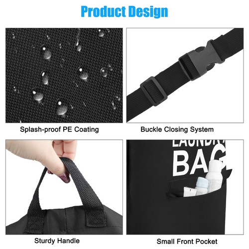 Large Backpack Laundry Bag Heavy Duty Washing Clothes Buckle & Strap 50x68.5 CM - Picture 2 of 7