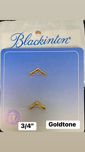 Set of 2 J56 3/4” BLACKINTON Private Chevron Brass Insignia Police/Military - Picture 2 of 3