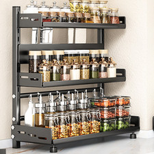 3 Tiers Spice Rack Kitchen Spice Jar Oil Bottle Holder Kitchen Storage Organiser
