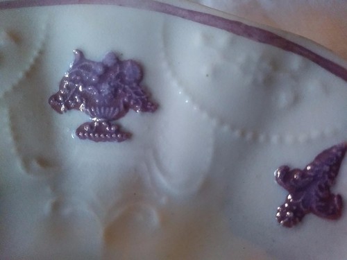 Adderley CHELSEA Embossed Porcelain Handle-less Tea Cup 19th CENTURY English - Picture 3 of 12