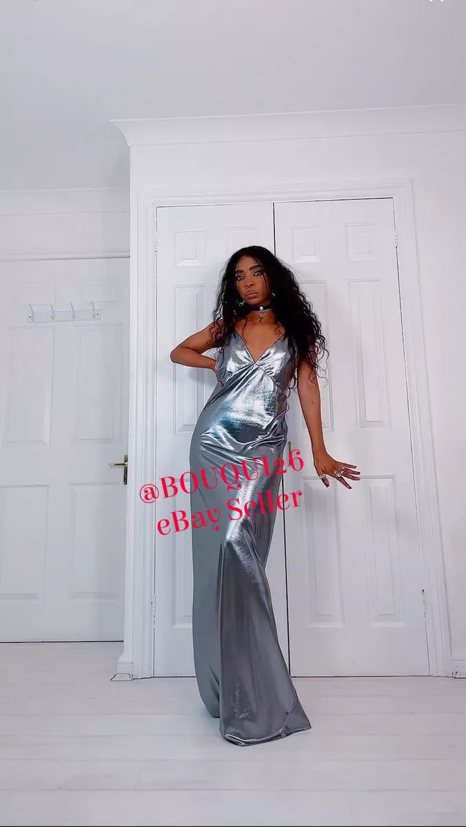Zara silver slip clearance dress