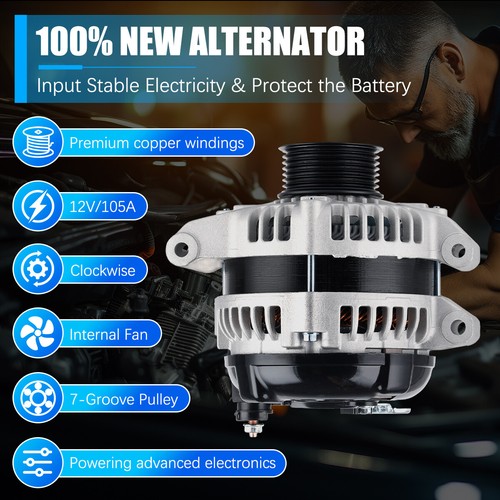 Alternator for Honda Accord 03-07 Civic 06-11 CR-V 07-11 Element 03-11 2.0L 2.4L - Picture 2 of 16
