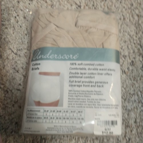 NEW 3 Pair JCP Vintage Cotton Underscore Nude Panties Underwear Briefs Size 6 - Picture 2 of 3