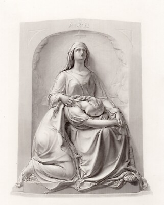 JOSEPH EDWARDS 1800s Antique Engraving ''Religion Consoling Justice'' Framed COA