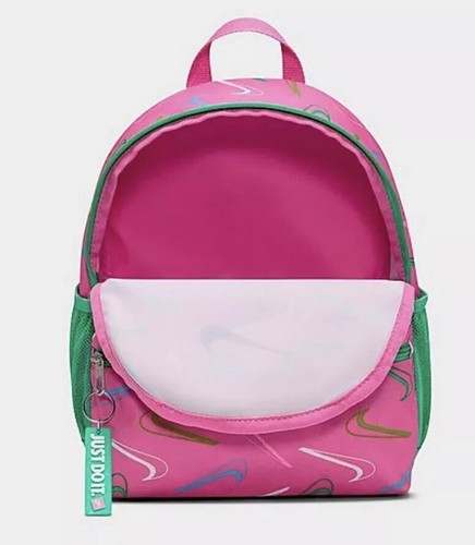Nike JORDAN Kids Girl Boy Mini Backpack Small 11 L PINK GREEN 13"H x10"Wx5"D NEW - Picture 3 of 7