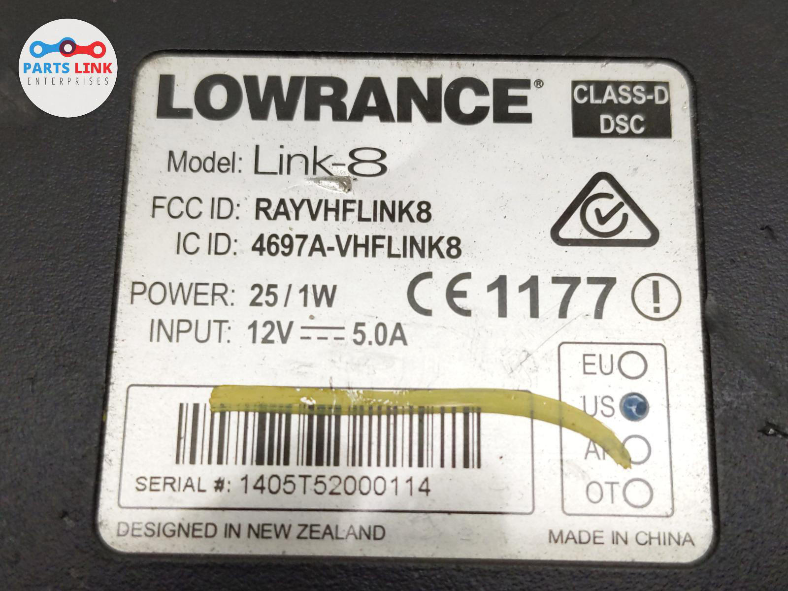LOWRANCE LINK-8 VHF AIS GPS MARINE RADIO RECEIVER HEAD UNIT DUAL CHANNEL MODULE
