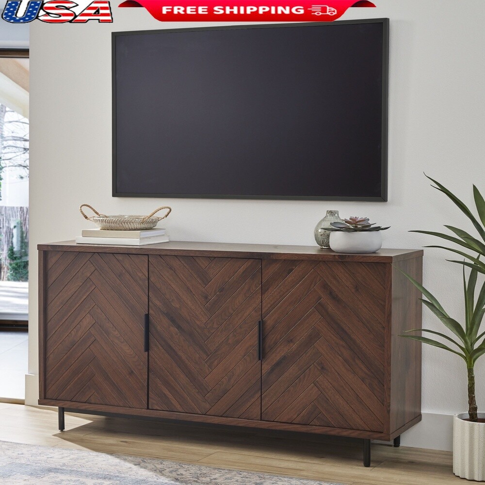 Wyatt Geo TV Stand TVs up to 70 Inch W/ Adjustable Shelves & Cable Management US