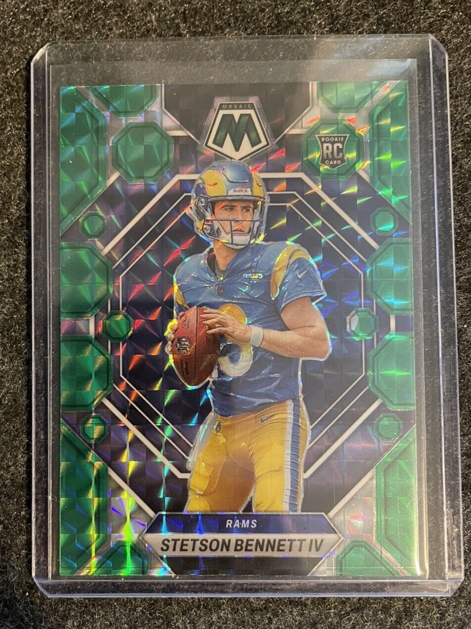 Panini Mosaic 2023 Stetson Bennett IV Rams #362 Green Mosaic RC