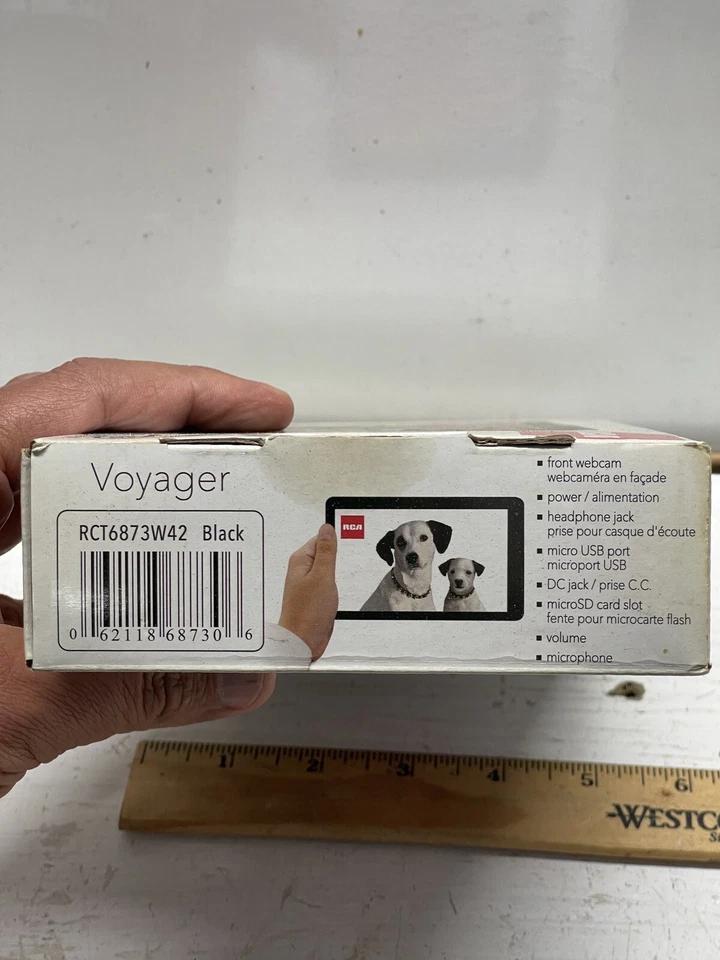 RCA Voyager 7" Black Tablet 16GB 4 Core Android 6.0 RCT6873W42 Front Camera - Image 2 of 4