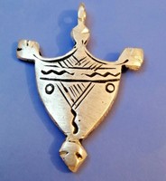 RARE ANCIENT VIKING SILVERED DECORATED CROSS AMULET PENDANT