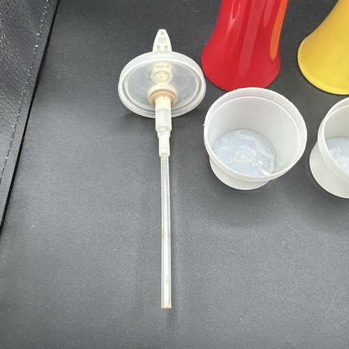 Tupperware Ketchup und Senf Pumpspender mit weißen Kappen #1329 Vintage Picknick - Bild 4 von 5