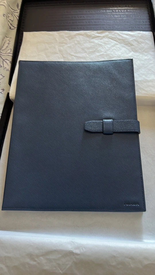 Prada Milano Saffiano Blue Leather iPad Case Rare Vintage Made In Italy - Image 4 of 4