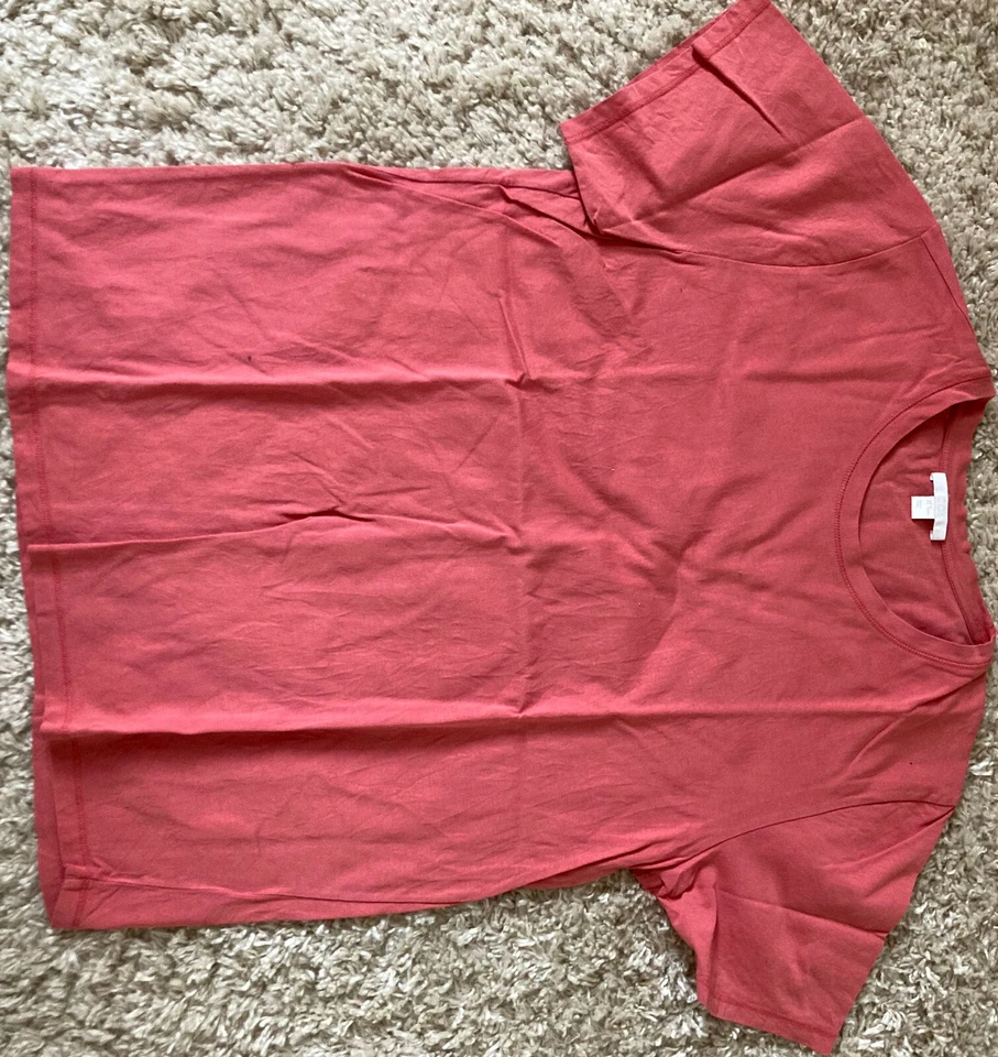 2 tolle COS Damen Basic T-Shirts M Türkis & Lachs Kurzarm Baumwolle erfrischend - Bild 3 von 4