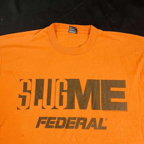 Vintage 1995 Federal Ammunition Cartridge Company Orange Promo T-Shirt Size XL - Picture 1 of 7