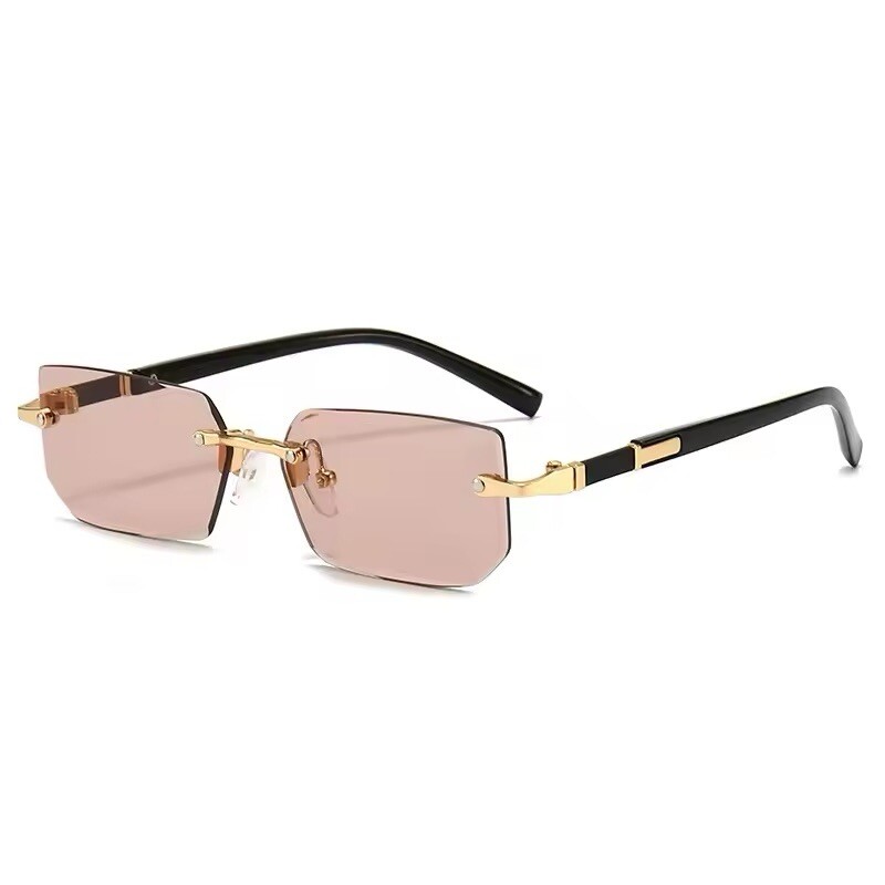 Unisex Rimless Rectangular Sunglasses - image 7