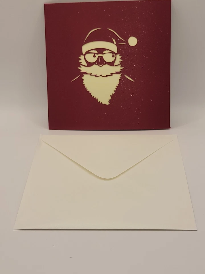 Pop Up Merry Christmas Santa on Motorcycle Greeting Card  #65 - Image 2 of 4