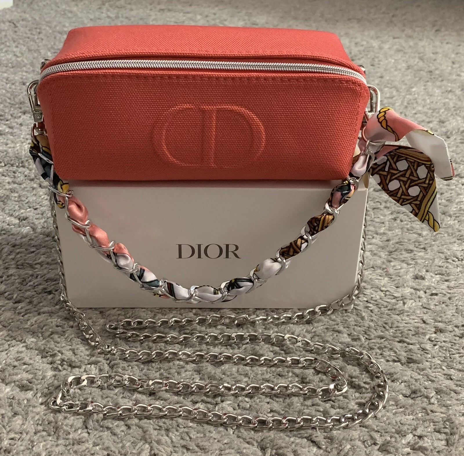 Sac à main bandoulière logo DIOR ROSE sac à main sac à maquillage pochette de soirée pochette NEUF DANS SA BOÎTE