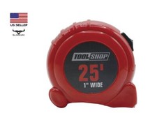 25' Tape Measure SAE 1/8" Blade Graduations Blade Lock, Belt Clip & Auto Return