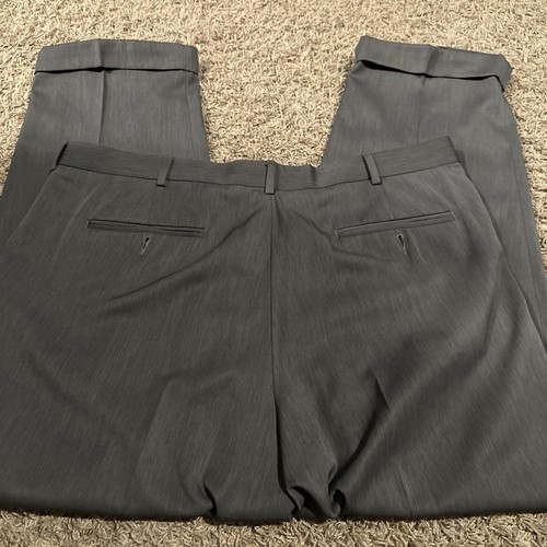 Perry Ellis Portfolio Pants 38X29 Classic Fit Gray Dress Pleated Cuffed - Picture 5 of 5