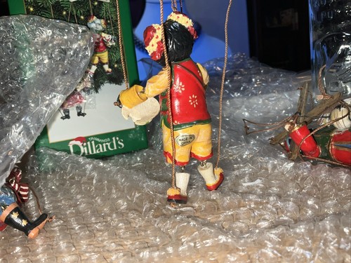 Adornos de marionetas de Navidad Dillards-2 marionetas dentro de la caja muy coloridos NUEVO - Imagen 16 de 24
